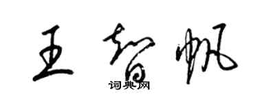 梁錦英王智帆草書個性簽名怎么寫