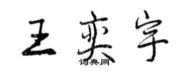 曾慶福王奕宇行書個性簽名怎么寫