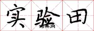 周炳元實驗田楷書怎么寫