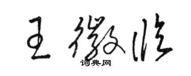 駱恆光王徽臨草書個性簽名怎么寫