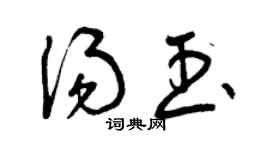 曾慶福湯玉草書個性簽名怎么寫