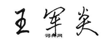 駱恆光王軍炎行書個性簽名怎么寫