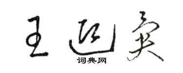 駱恆光王迎異草書個性簽名怎么寫