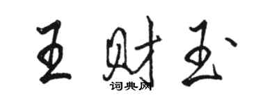 駱恆光王財玉行書個性簽名怎么寫