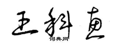 曾慶福王科惠草書個性簽名怎么寫