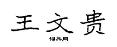 袁強王文貴楷書個性簽名怎么寫