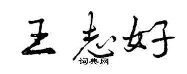 曾慶福王志好行書個性簽名怎么寫