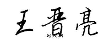 王正良王晉亮行書個性簽名怎么寫