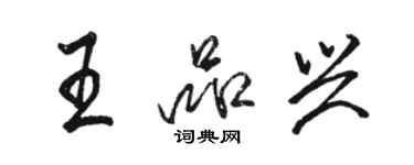 駱恆光王品興行書個性簽名怎么寫