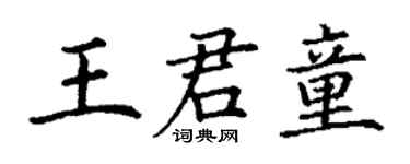 丁謙王君童楷書個性簽名怎么寫
