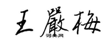 王正良王嚴梅行書個性簽名怎么寫