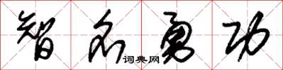 朱錫榮智名勇功草書怎么寫
