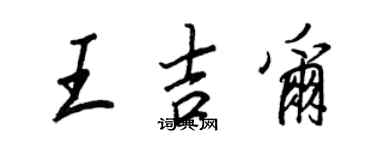 王正良王吉爾行書個性簽名怎么寫