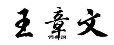 胡問遂王章文行書個性簽名怎么寫