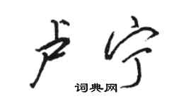駱恆光盧寧行書個性簽名怎么寫