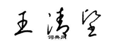梁錦英王清堅草書個性簽名怎么寫