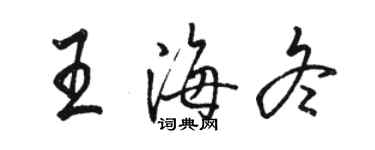 駱恆光王海冬行書個性簽名怎么寫