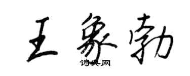 王正良王象勃行書個性簽名怎么寫