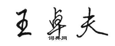 駱恆光王卓夫行書個性簽名怎么寫