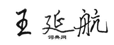 駱恆光王延航行書個性簽名怎么寫