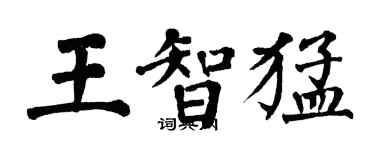 翁闓運王智猛楷書個性簽名怎么寫