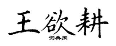 丁謙王欲耕楷書個性簽名怎么寫
