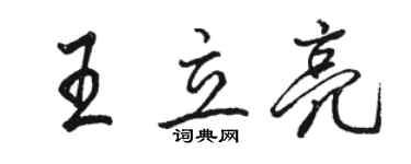 駱恆光王立亮行書個性簽名怎么寫
