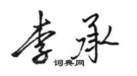 駱恆光李承行書個性簽名怎么寫