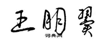 曾慶福王朋翼草書個性簽名怎么寫