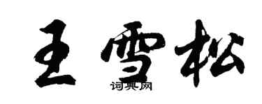胡問遂王雪松行書個性簽名怎么寫