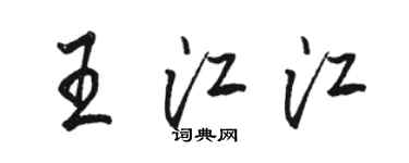 駱恆光王江江行書個性簽名怎么寫