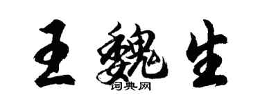 胡問遂王魏生行書個性簽名怎么寫