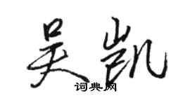 駱恆光吳凱行書個性簽名怎么寫