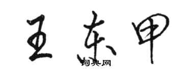 駱恆光王東甲行書個性簽名怎么寫