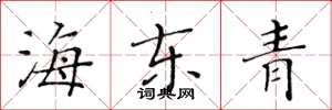 黃華生海東青楷書怎么寫