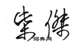 駱恆光柴傑草書個性簽名怎么寫