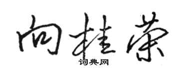駱恆光向桂榮行書個性簽名怎么寫