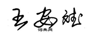 朱錫榮王安斌草書個性簽名怎么寫