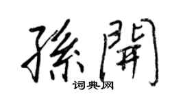 王正良孫開行書個性簽名怎么寫