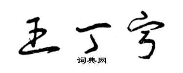 曾慶福王丁寧草書個性簽名怎么寫