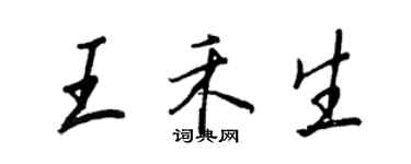 王正良王禾生行書個性簽名怎么寫