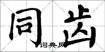 翁闓運同齒楷書怎么寫