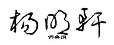 曾慶福楊明軒草書個性簽名怎么寫