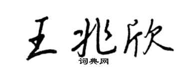 王正良王兆欣行書個性簽名怎么寫