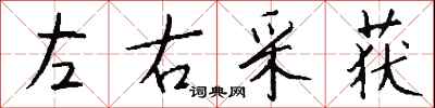 錢沛雲左右採獲行書怎么寫