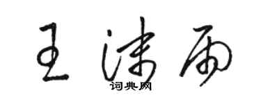 駱恆光王沫雨草書個性簽名怎么寫