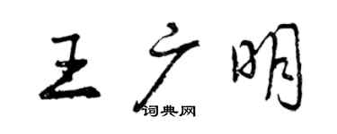 曾慶福王廣明行書個性簽名怎么寫