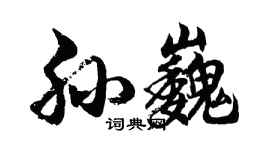 胡問遂孫巍行書個性簽名怎么寫