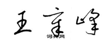 梁錦英王章峰草書個性簽名怎么寫