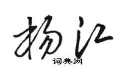 駱恆光楊江草書個性簽名怎么寫